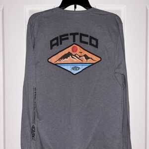 AFTCO Gray Long Sleeve Performance Tee